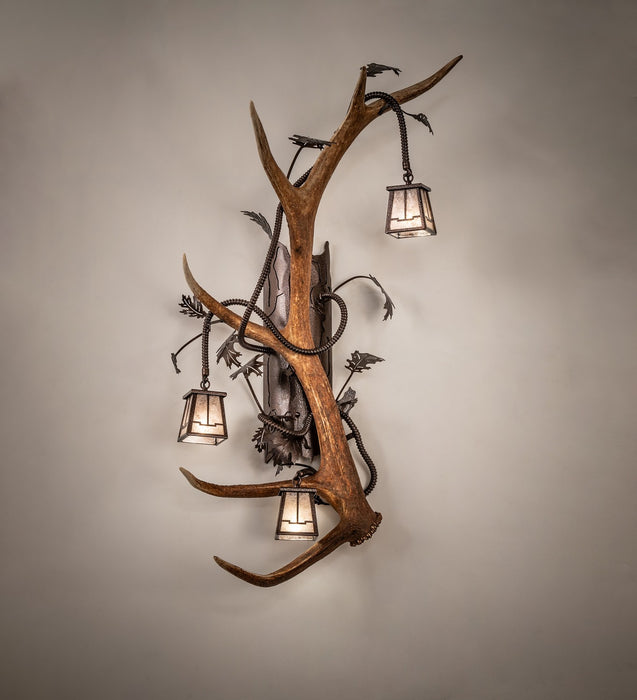 Meyda Tiffany - 266426 - Three Light Wall Sconce - Antlers - Copper Vein