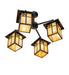 Meyda Tiffany - 267995 - Four Light Chandelier - Seneca - Craftsman Brown