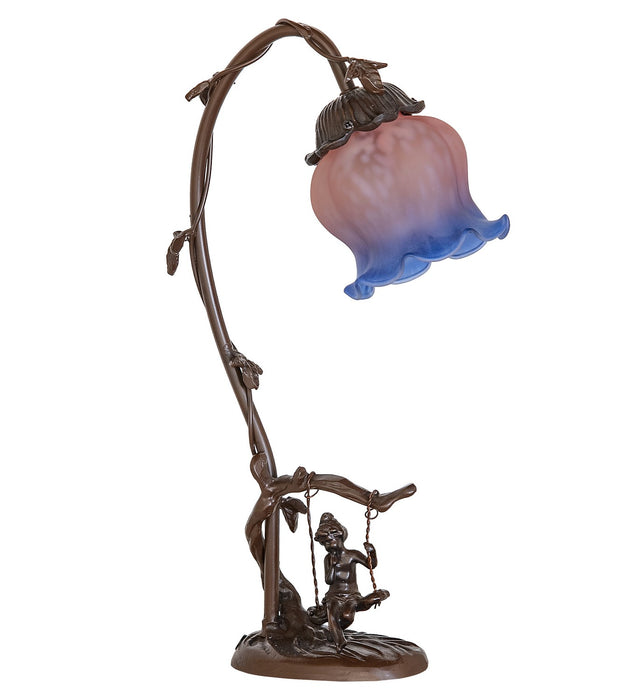 Meyda Tiffany - 269729 - One Light Mini Lamp - Melon Flower - Bronze,Antique Brass