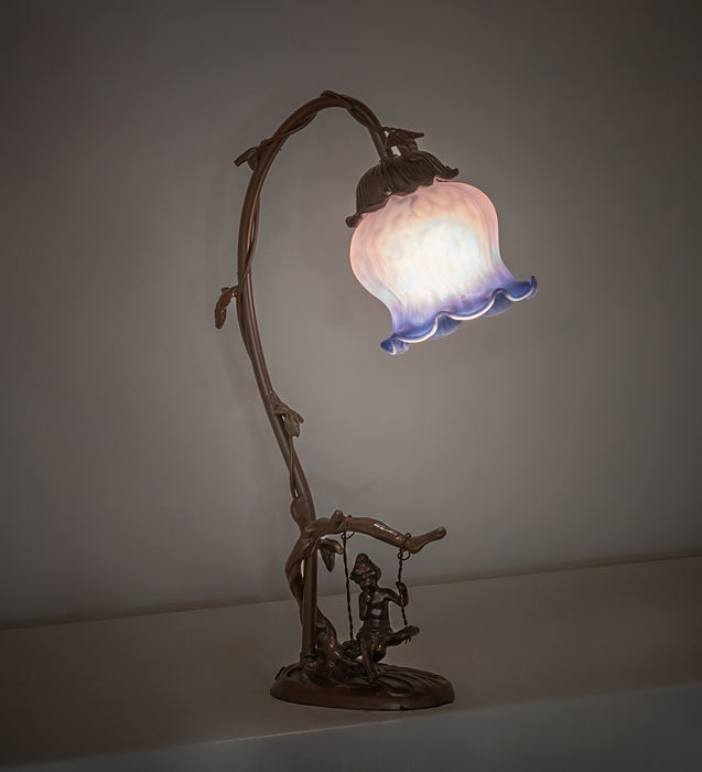 Meyda Tiffany - 269729 - One Light Mini Lamp - Melon Flower - Bronze,Antique Brass