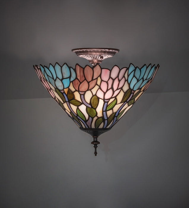 Meyda Tiffany - 270498 - Three Light Flushmount - Wisteria