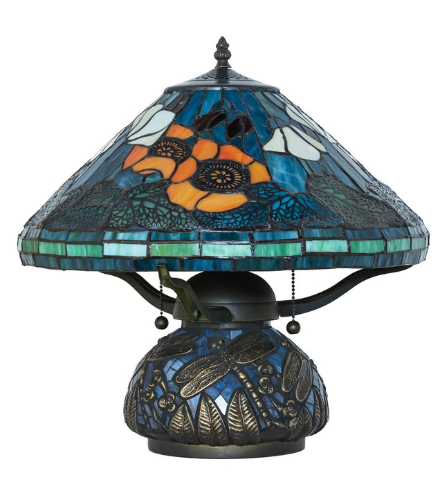 Meyda Tiffany - 270666 - Two Light Table Lamp - Tiffany Poppy - Antique,Mahogany Bronze