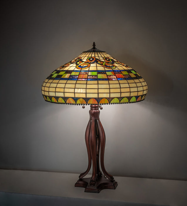 Meyda Tiffany - 65469 - Three Light Table Lamp - Tiffany Edwardian - Mahogany Bronze