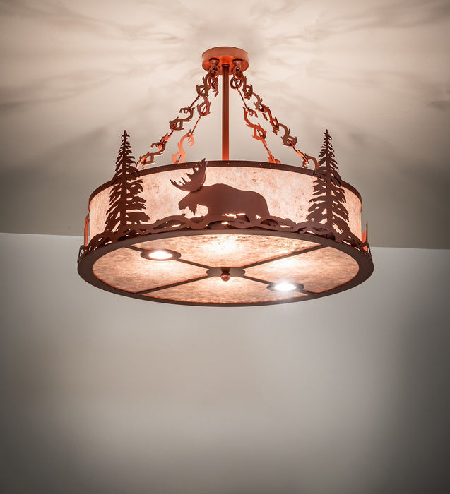 Meyda Tiffany - 267438 - Six Light Pendant - Wildlife At Dusk - Copper