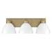 Capital Lighting - 152031AW - Three Light Vanity - Ross - Aged Brass and White