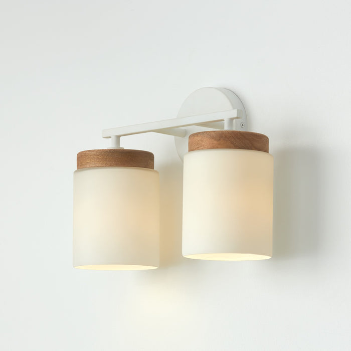 Capital Lighting - 150921LT-547 - Two Light Vanity - Liam - Light Wood and White