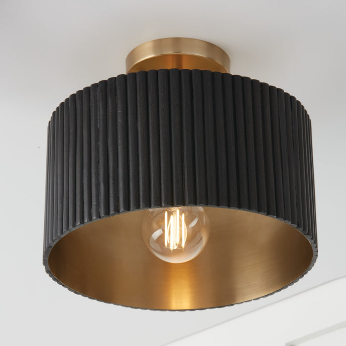 Capital Lighting - 250711KR - One Light Semi-Flush Mount - Donovan - Black Stain and Matte Brass