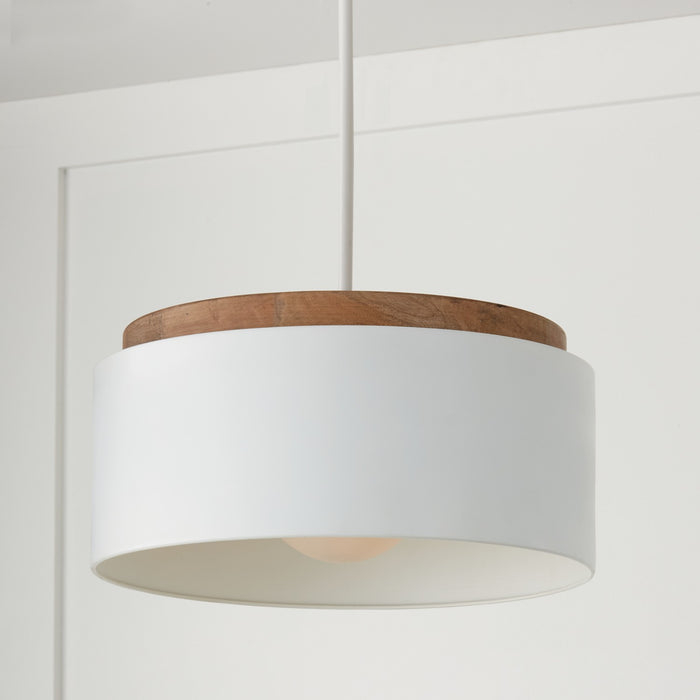 Capital Lighting - 350912LT - One Light Pendant - Liam - Light Wood and White