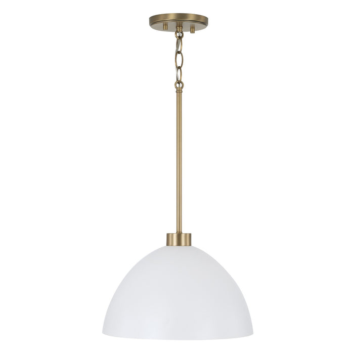 Capital Lighting - 352011AW - One Light Pendant - Ross - Aged Brass and White