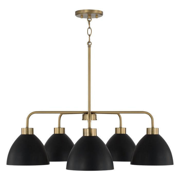 Capital Lighting - 452051AB - Five Light Chandelier - Ross - Aged Brass and Black