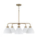Capital Lighting - 452051AW - Five Light Chandelier - Ross - Aged Brass and White
