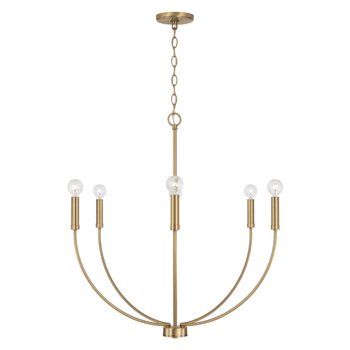 Capital Lighting - 452161AD - Six Light Chandelier - Ansley - Aged Brass