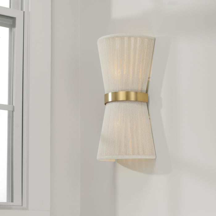 Capital Lighting - 641221NP - Two Light Wall Sconce - Cecilia - Bleached Natural Rope and Patinaed Brass