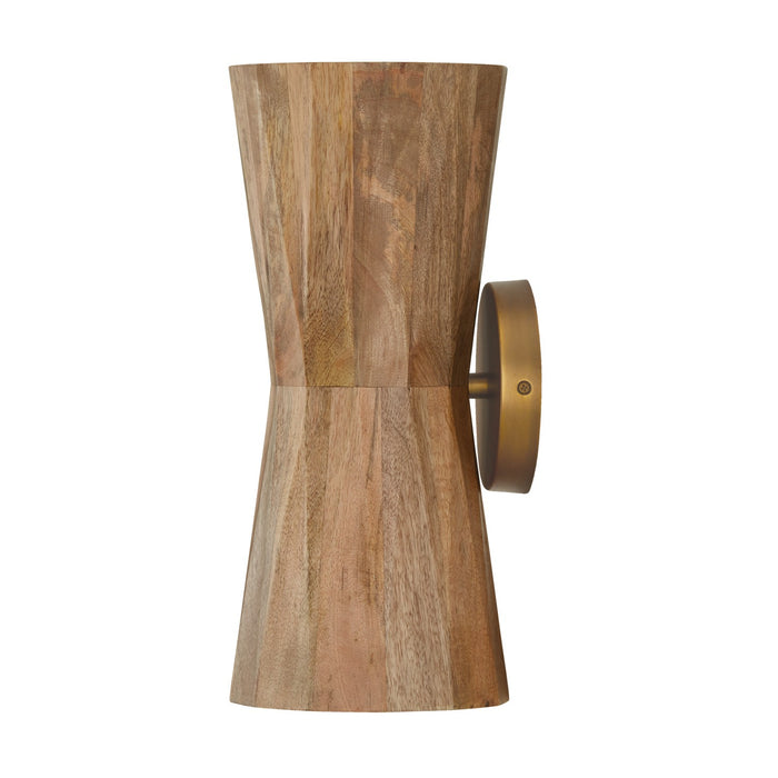 Capital Lighting - 651021LW - Two Light Wall Sconce - Nadeau - Light Wood and Patinaed Brass