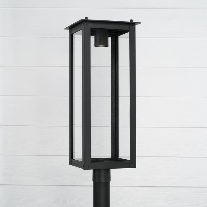 Capital Lighting - 934643BK-GL - One Light Outdoor Post-Lantern - Hunt - Black