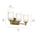 Kichler - 45574NBR - Three Light Bath - Shailene - Natural Brass