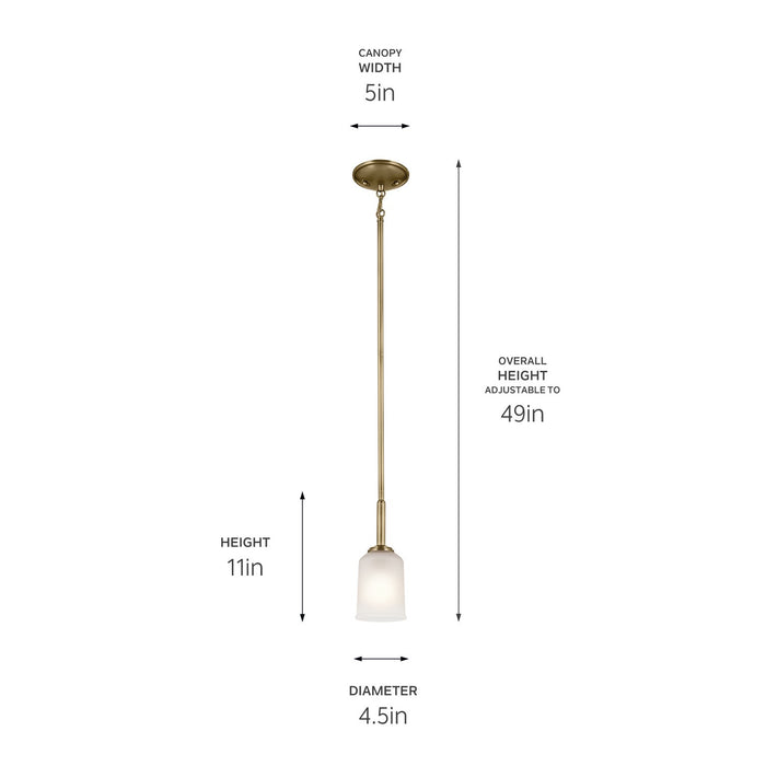 Kichler - 43674NBR - One Light Mini Pendant - Shailene - Natural Brass