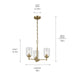 Kichler - 44029NBR - Three Light Mini Chandelier - Winslow - Natural Brass