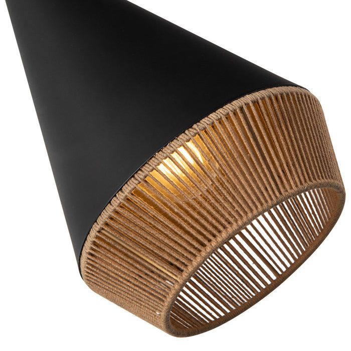 Alora - PD633107MBBR - One Light Pendant - Daphne - Matte Black/Brown Cotton Rope