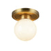 Alora - SF407306BGGO - One Light Semi-Flush Mount - Fiore - Brushed Gold/Glossy Opal Glass