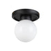 Alora - SF407306MBGO - One Light Semi-Flush Mount - Fiore - Matte Black/Glossy Opal Glass