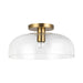 Alora - SF515712BGCL - One Light Semi-Flush Mount - Sylvia - Brushed Gold/Clear Glass