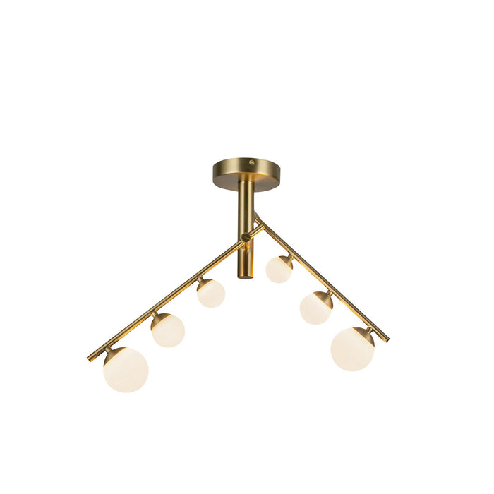 Kuzco Lighting - SF55525-BG/OP - LED Semi-Flush Mount - Juniper - Brushed Gold/Opal Glass