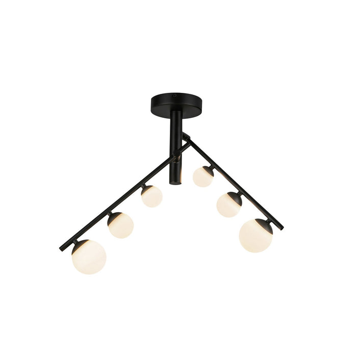 Kuzco Lighting - SF55525-BK/OP - LED Semi-Flush Mount - Juniper - Black/Opal Glass
