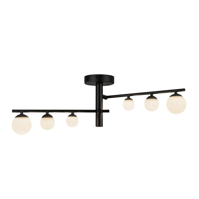 Kuzco Lighting - SF55525-BK/OP - LED Semi-Flush Mount - Juniper - Black/Opal Glass