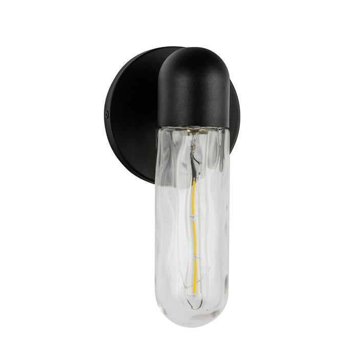 Kuzco Lighting - EW73210-BK/WC - One Light Exterior Wall Mount - Lima - Black/Clear Water Glass