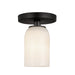 Kuzco Lighting - SF57704-BK/GO - One Light Semi-Flush Mount - Nola - Black/Glossy Opal Glass