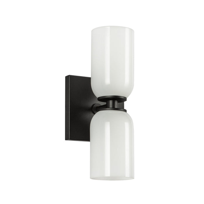 Kuzco Lighting - WS57712-BK/GO - Two Light Wall Sconce - Nola - Black/Glossy Opal Glass