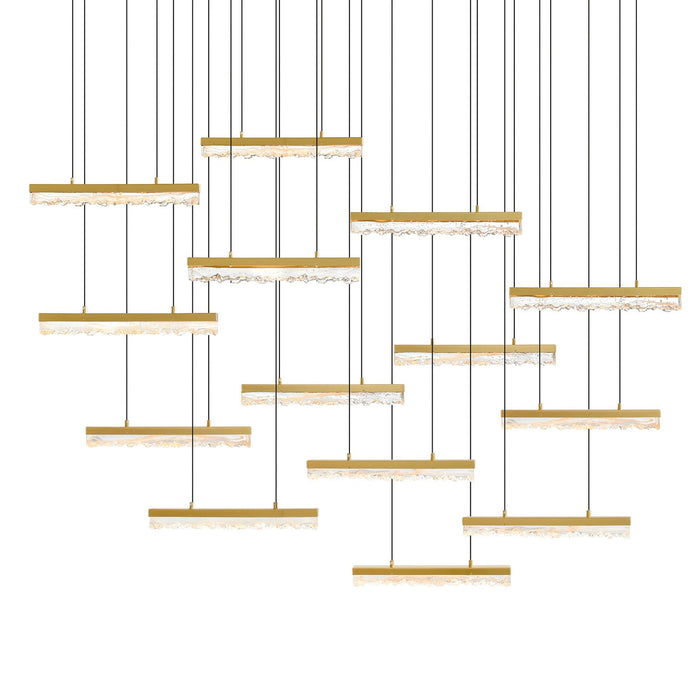 CWI Lighting - 1588P60-14-624 - LED Chandelier - Stagger - Brass