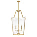 Savoy House - 3-9950-4-322 - Four Light Pendant - Farell - Warm Brass