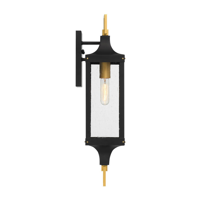 Savoy House - 5-276-144 - One Light Outdoor Wall Lantern - Glendale - Matte Black and Weathered Brushed Brass