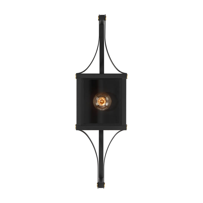 Savoy House - 5-472-144 - One Light Outdoor Wall Lantern - Raeburn - Matte Black and Weathered Brushed Brass