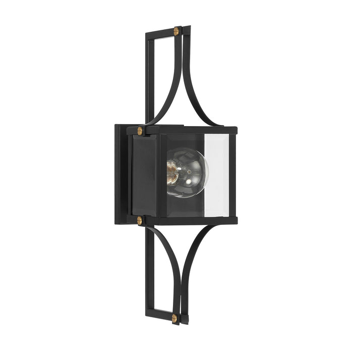 Savoy House - 5-473-144 - One Light Outdoor Wall Lantern - Raeburn - Matte Black and Weathered Brushed Brass