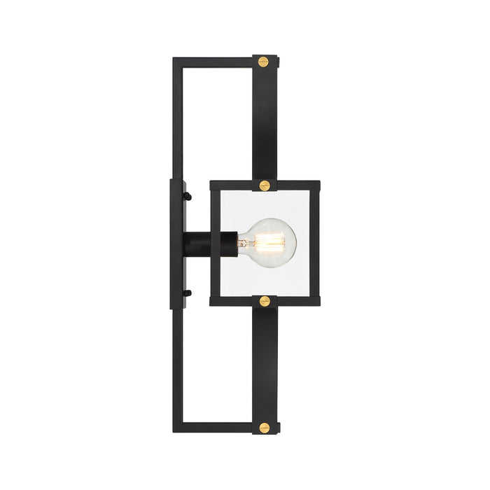 Savoy House - 5-474-144 - One Light Outdoor Wall Lantern - Raeburn - Matte Black and Weathered Brushed Brass