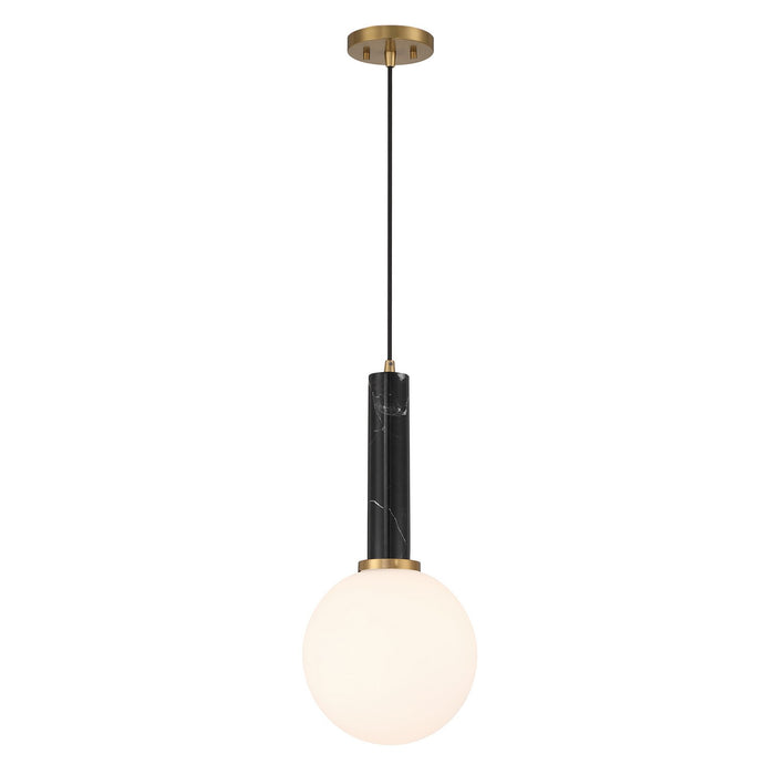 Savoy House - 7-2902-1-263 - One Light Pendant - Callaway - Black Marble with Warm Brass