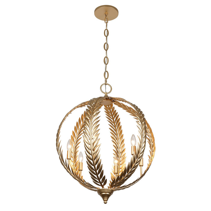 Savoy House - 7-4001-6-31 - Six Light Pendant - Atlas - Grecian Gold