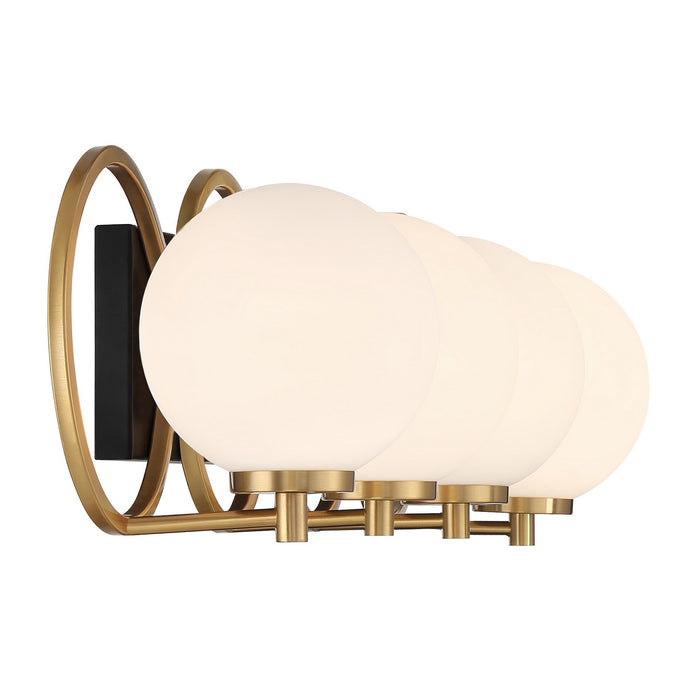 Savoy House - 8-6180-4-143 - Four Light Bathroom Vanity - Alhambra - Matte Black with Warm Brass