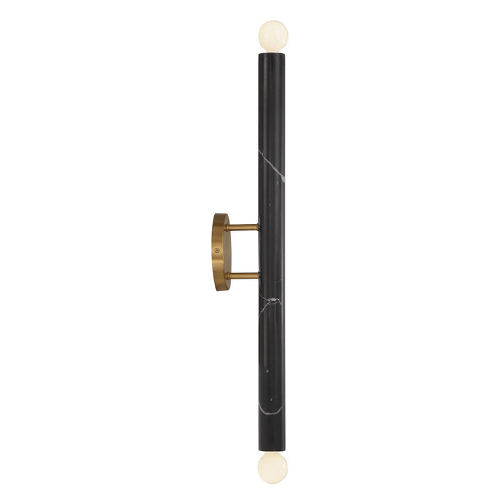 Savoy House - 9-2901-2-263 - Two Light Wall Sconce - Callaway - Black Marble with Warm Brass