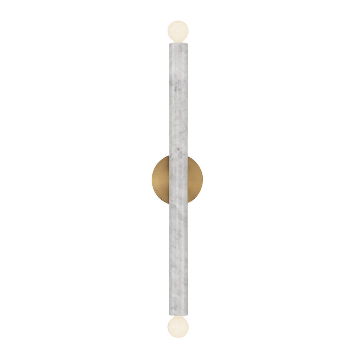 Savoy House - 9-2901-2-264 - Two Light Wall Sconce - Callaway - White Marble with Warm Brass