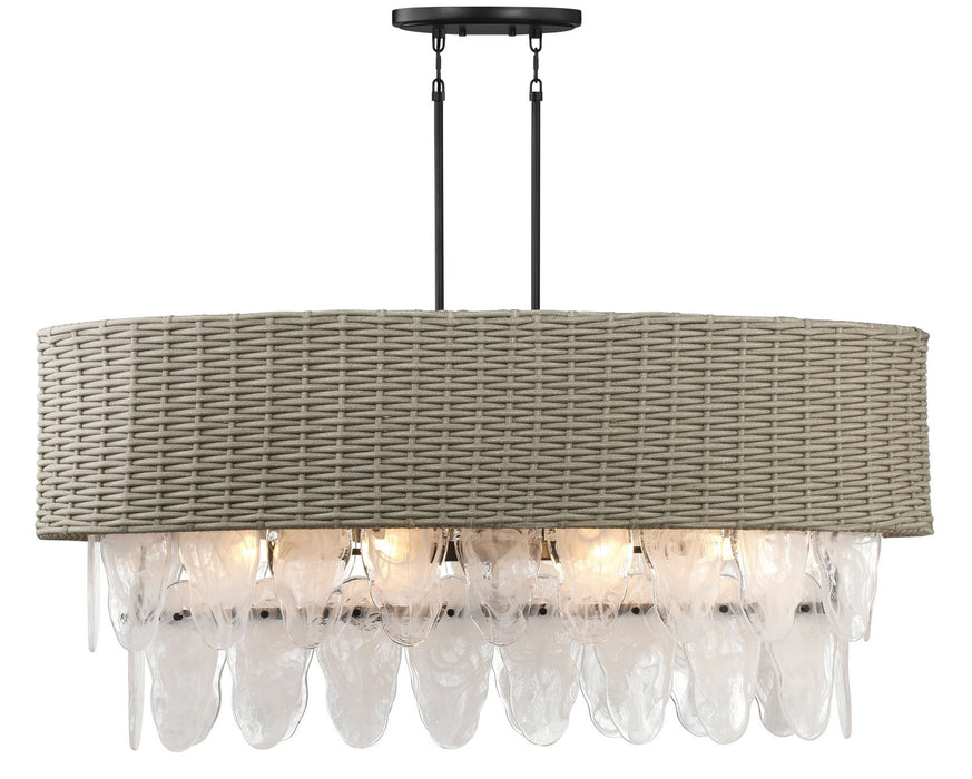 Minka-Lavery - 5298-66A - 12 Light Island Pendant - Breakers Isle - Coal