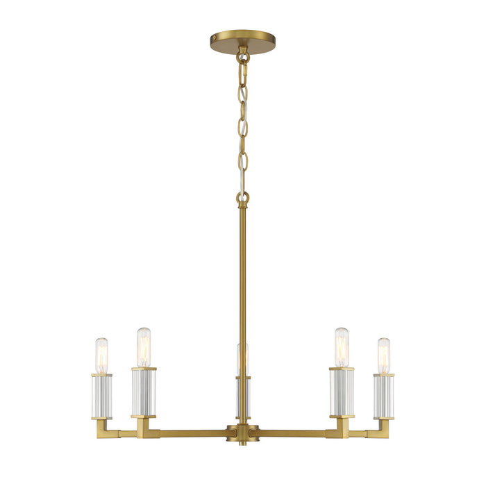 Minka-Lavery - 1457-695 - Five Light Chandelier - Oro District - Soft Brass
