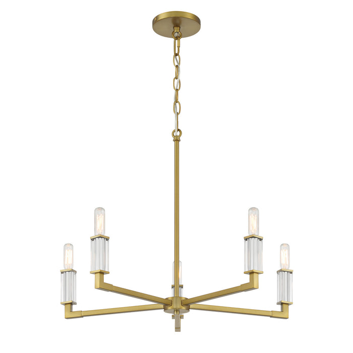 Minka-Lavery - 1457-695 - Five Light Chandelier - Oro District - Soft Brass