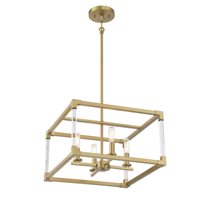 Minka-Lavery - 1458-695 - Four Light Pendant - Oro District - Soft Brass