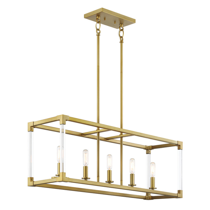 Minka-Lavery - 1459-695 - Five Light Island Pendant - Oro District - Soft Brass