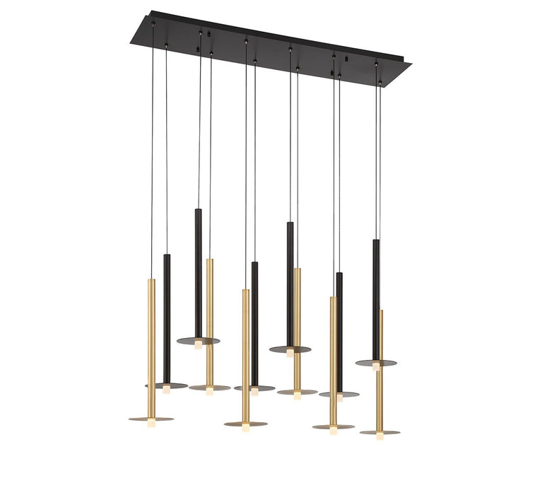 Lib & Co. - 12107-023 - LED Chandelier - Piatto - Matte Black and Brushed Gold