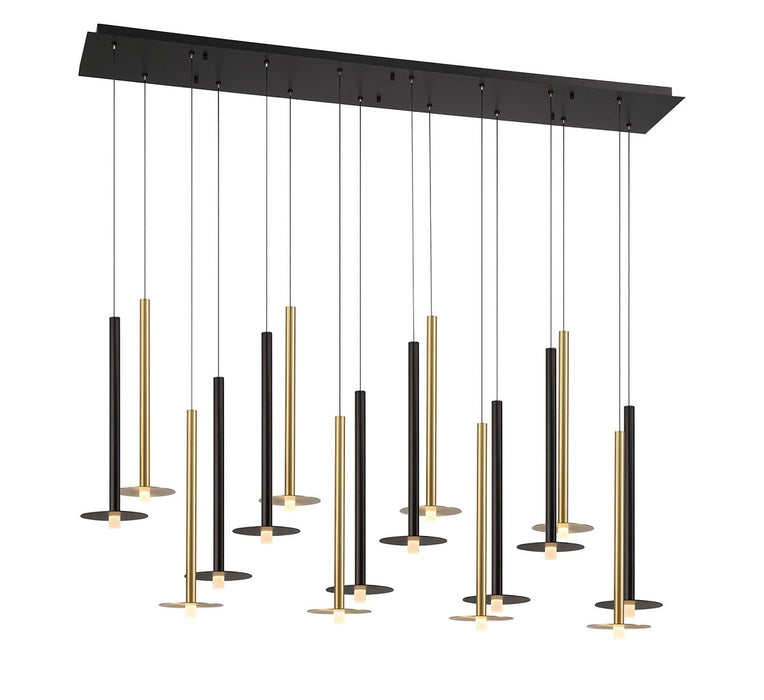 Lib & Co. - 12108-023 - LED Chandelier - Piatto - Matte Black and Brushed Gold